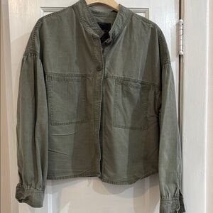 Sanctuary Green Utility Jacket with Stand-Up Collar